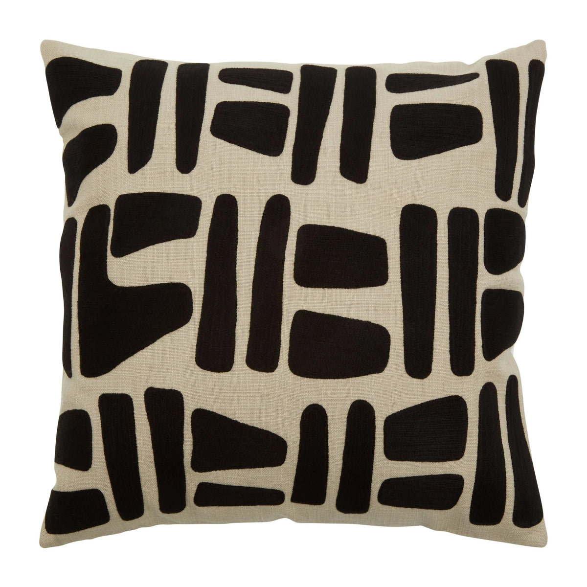Welwora Ozella Natural Black Square Cushion