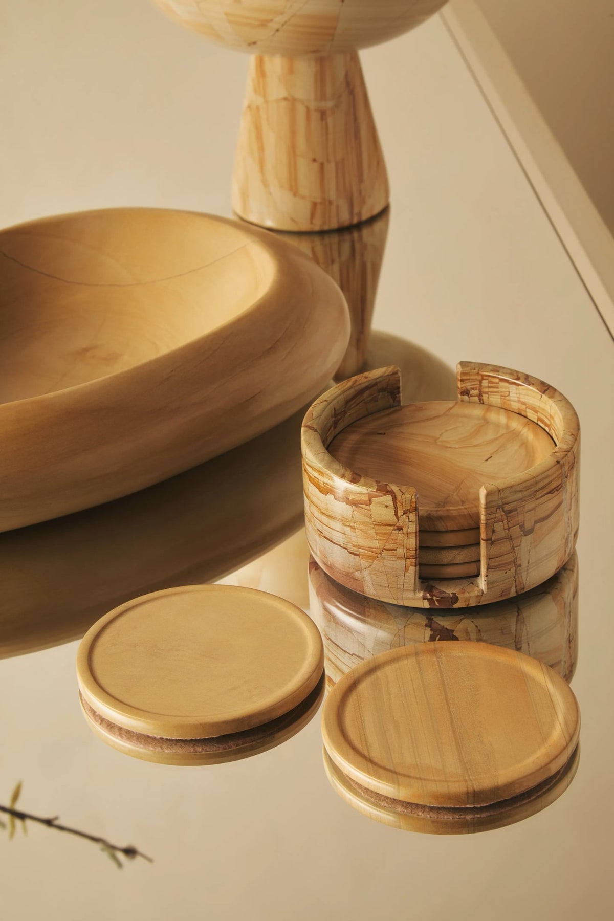 Gillingham Teakwood Marble 5 Round Coasters image 8