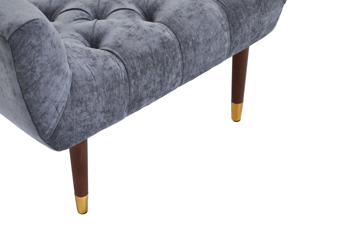 Boden Grey Chenille Stool