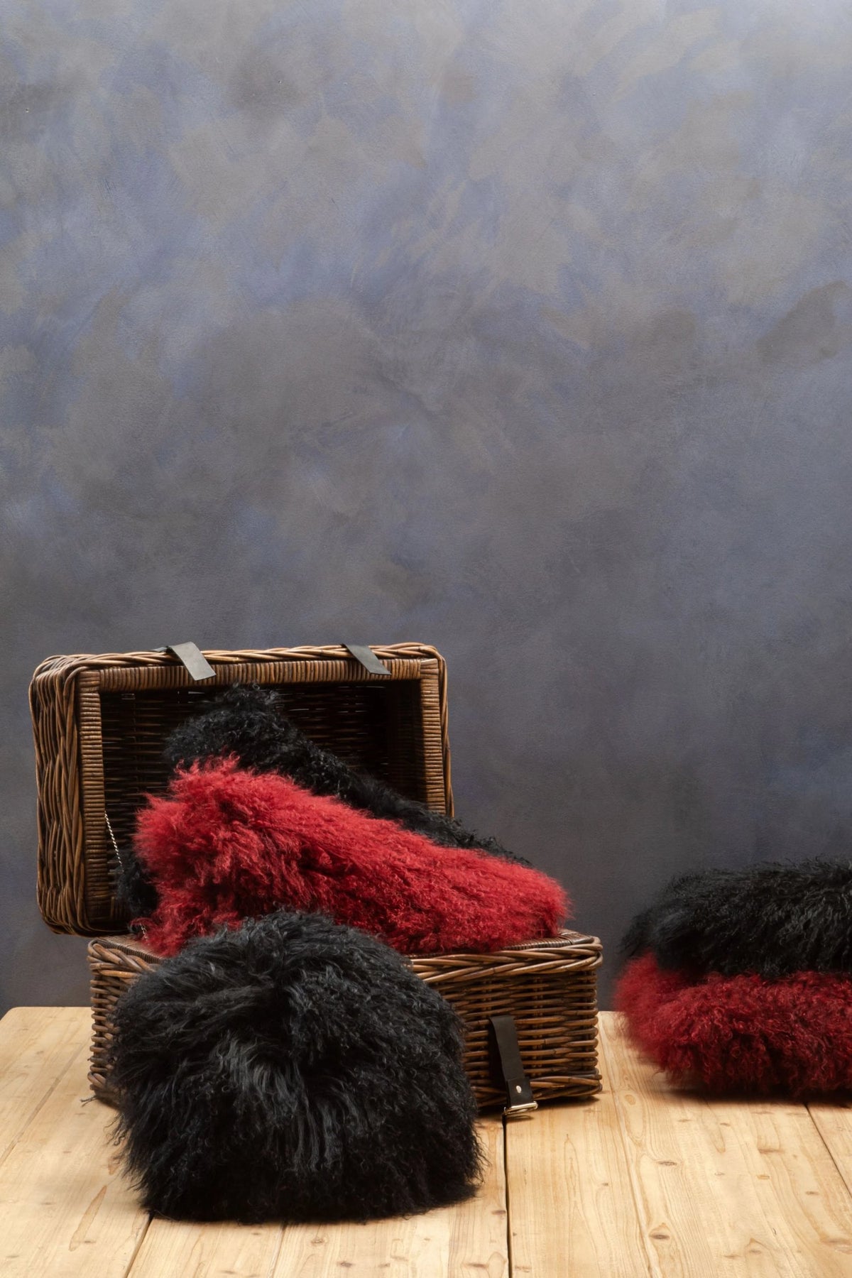 Ware Mongolian Fur Black Rectangular Cushion image 2