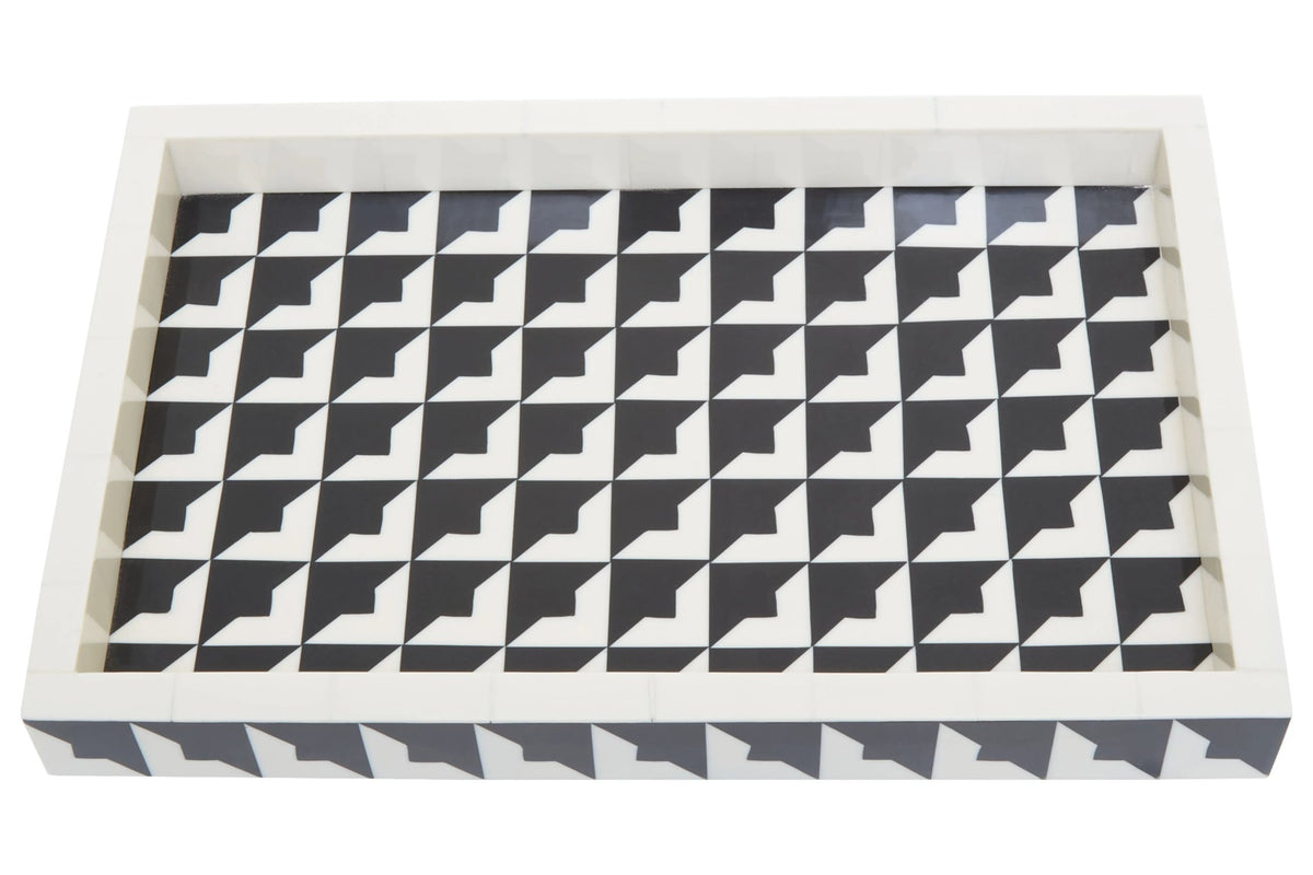 Idavik Black White Rectangular Tray image 2