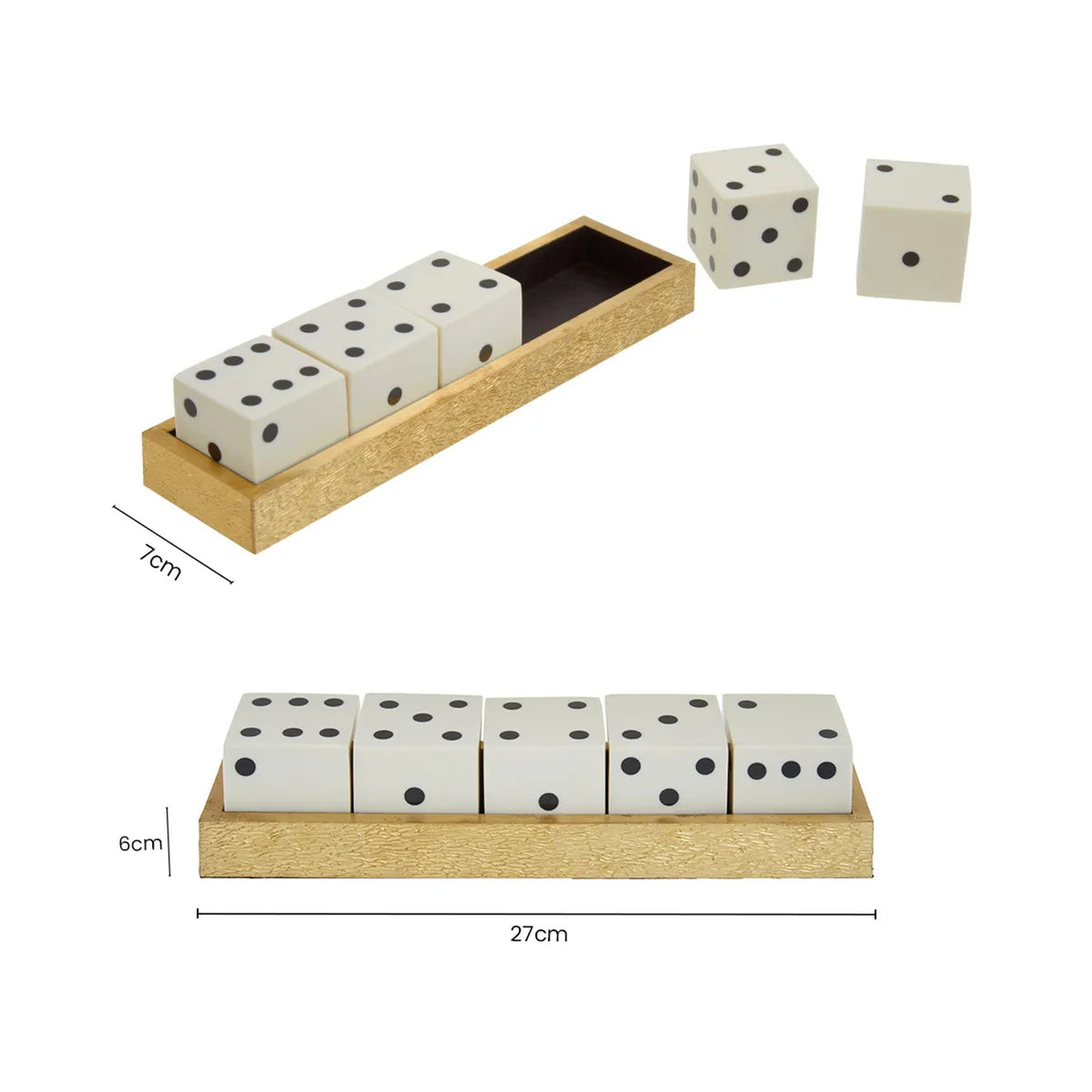 Erice Gold 5 White Dice Set image 3