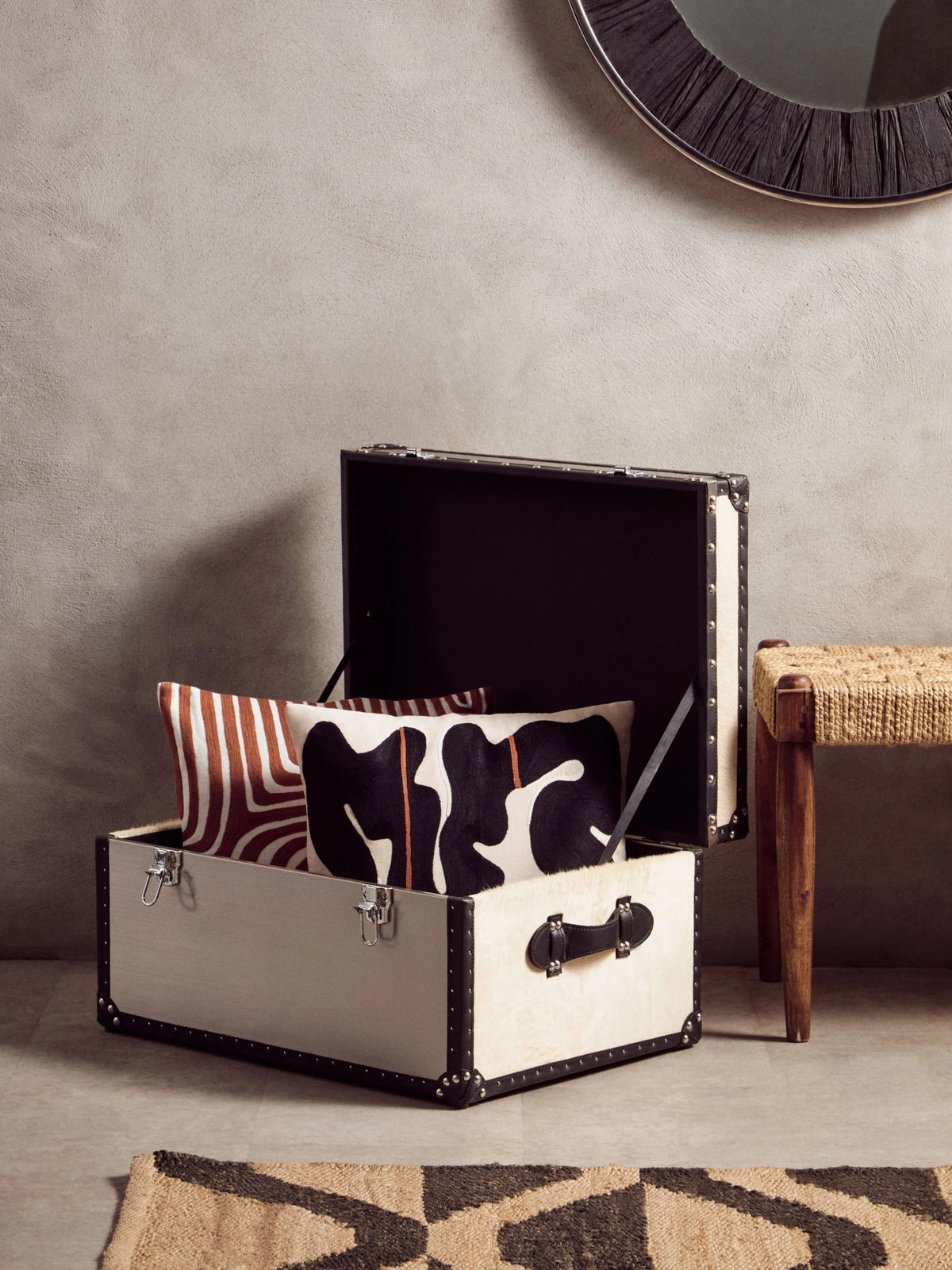 Vikervira Rust White Square Cushion image 4