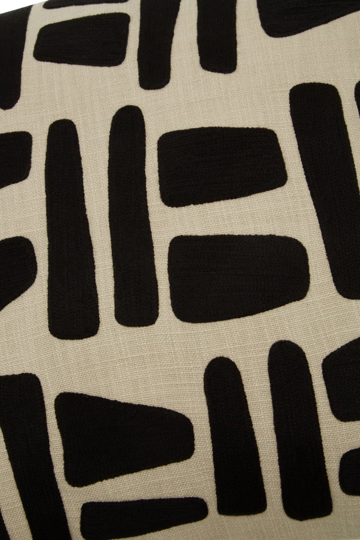 Welwora Ozella Natural Black Square Cushion