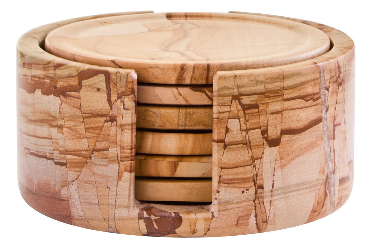 Gillingham Teakwood Marble 5 Round Coasters image 3