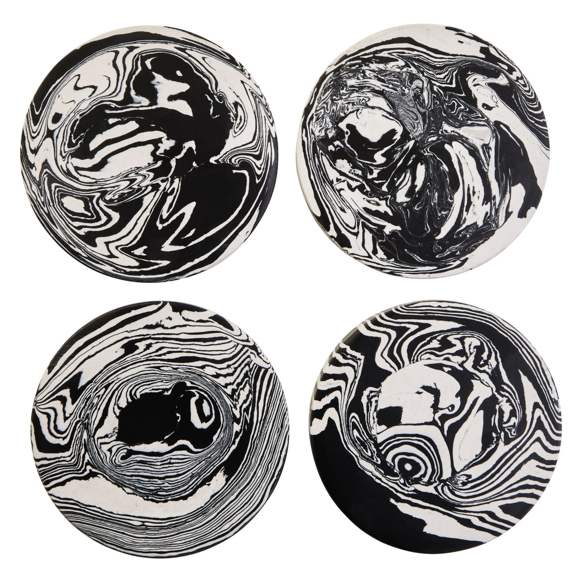 Kelath Set of White Marble Coasters image 1