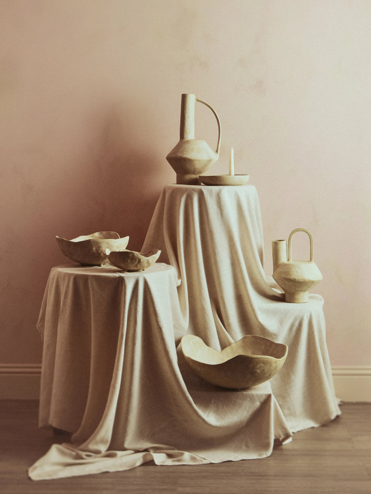 Kettering Beige Whitewash Large Textured Bowl image 4