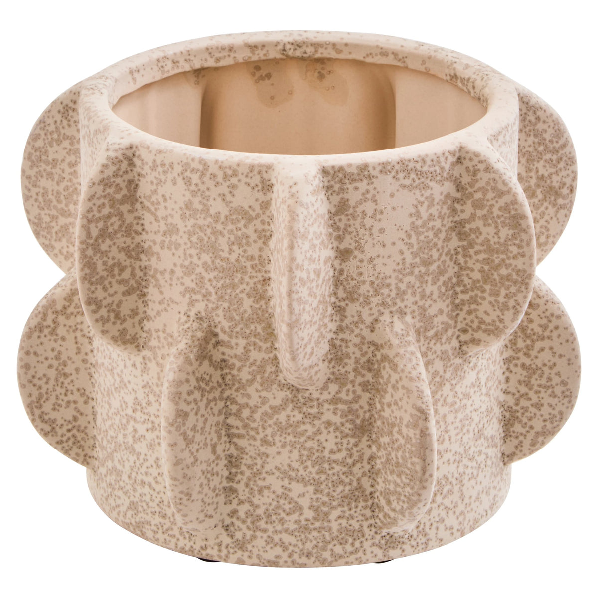 Stradella Cream Textured Stoneware Small Planter image 2