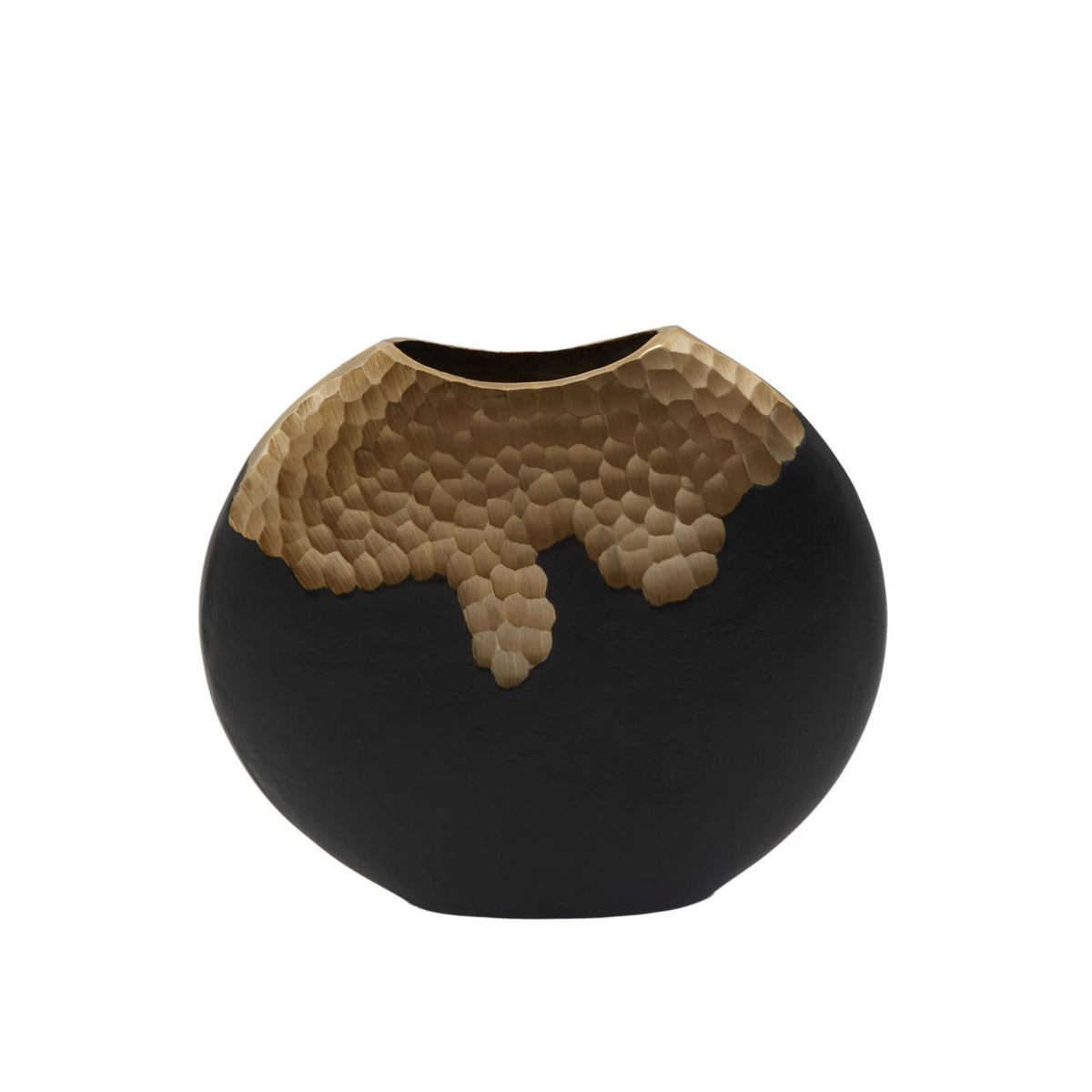Shrewsbury Small Black Gold Round Vase