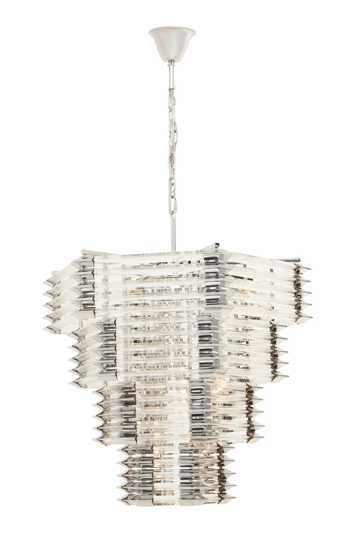Mertona Glass Chrome Prism Light Fifteen Bulbs