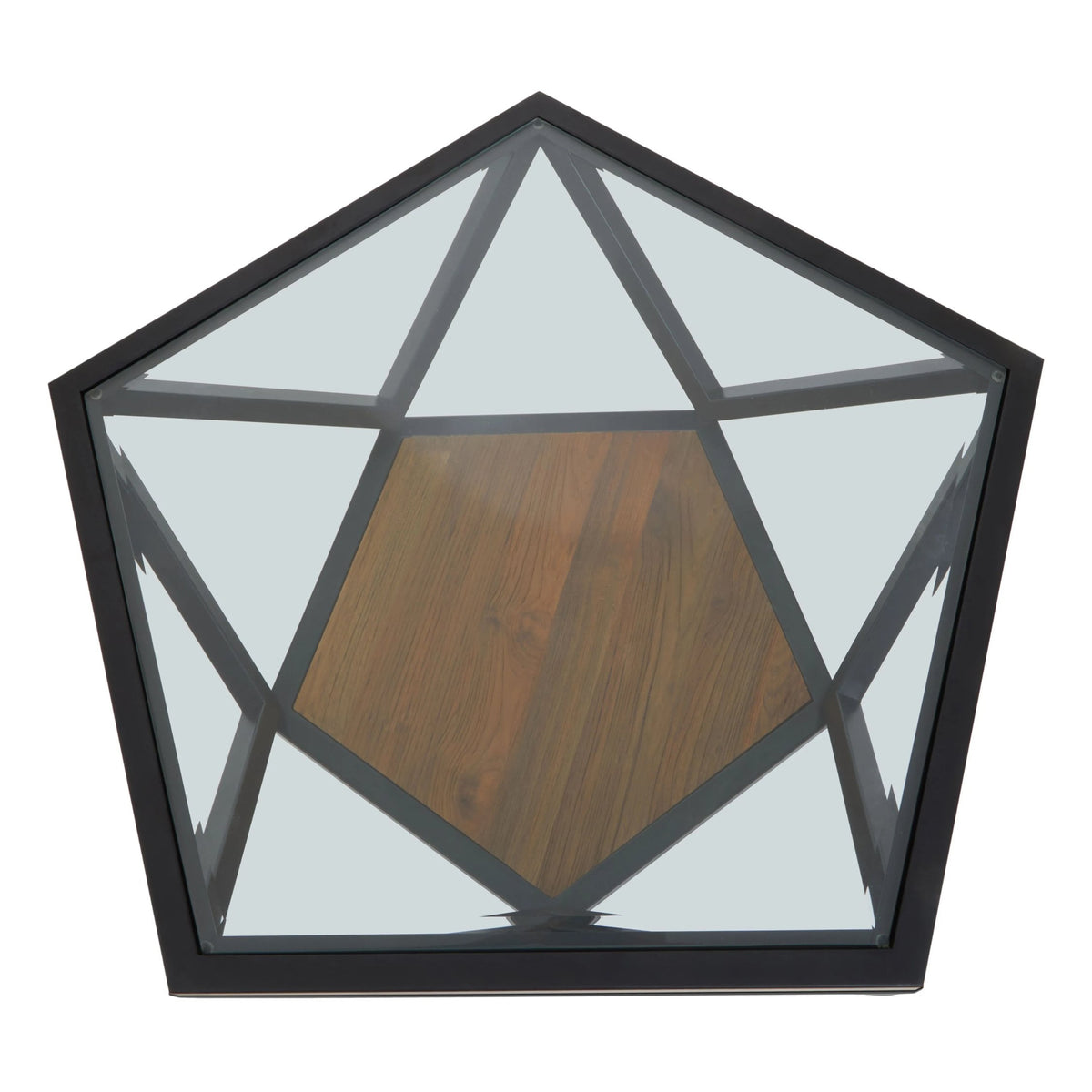 Folvik Hexagon Glass Black Coffee Table image 4
