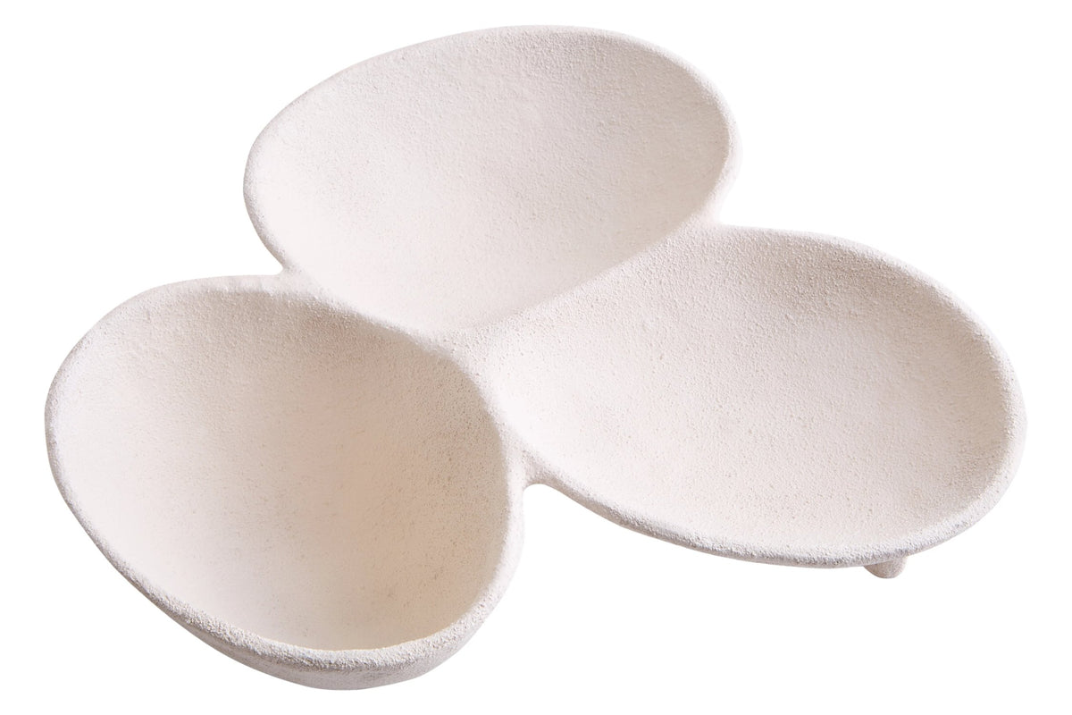 Jolath Textured White Decorative Abstract Bowl image 2