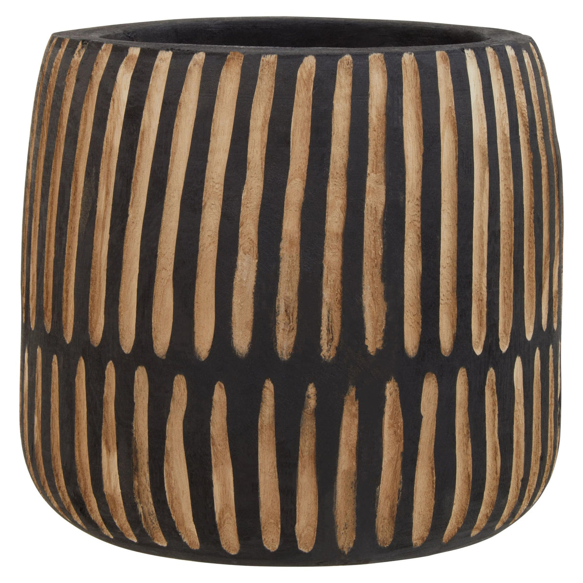 Andria Large Natural Black Wooden Planter image 1