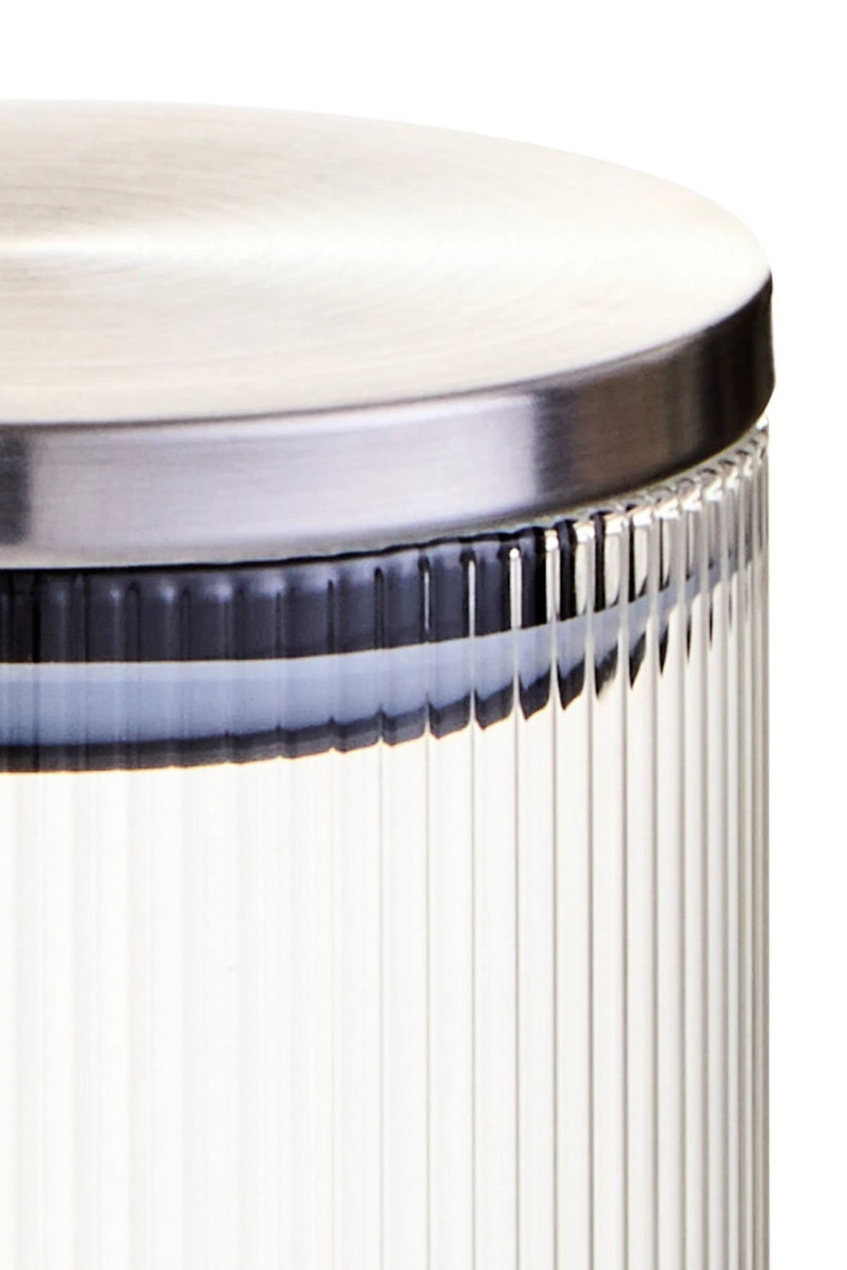 Elvath Ribbed Silver Jar 700ml image 2