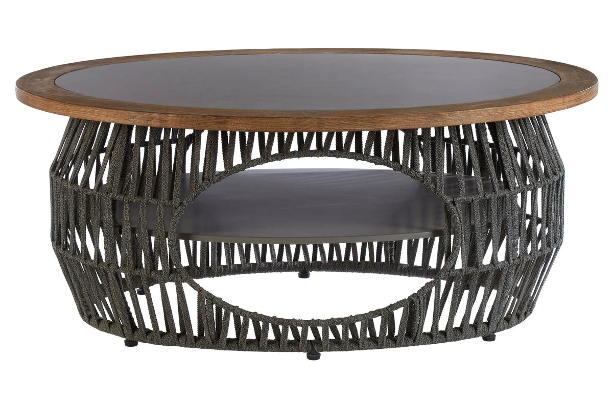 Burnley Grey Woven Stone Coffee Table image 1