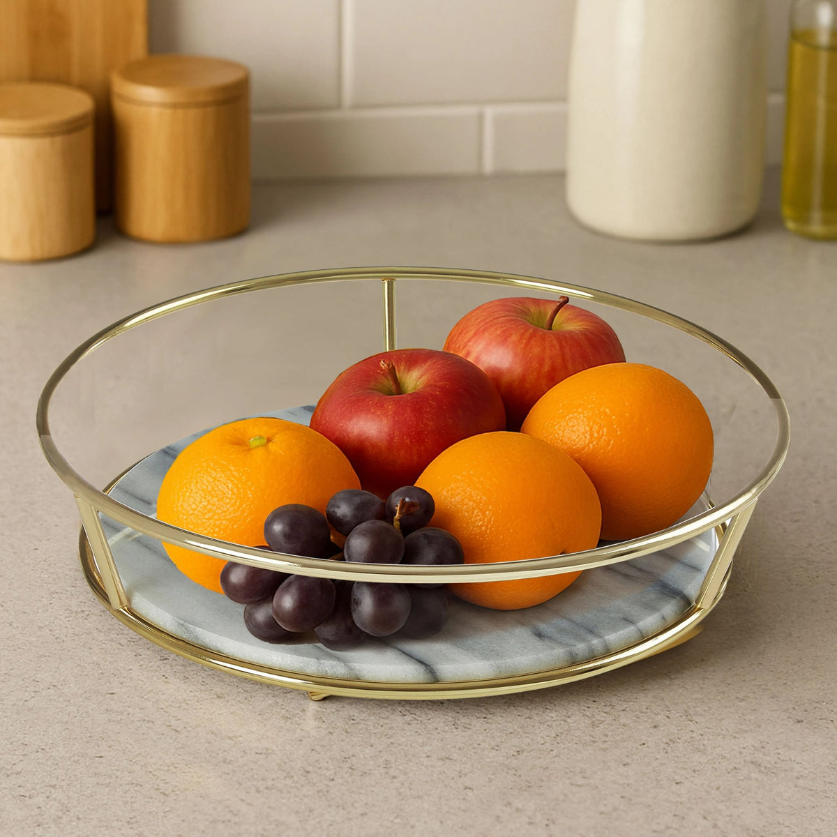 Rasvik Marble Brass Fruit Basket image 6