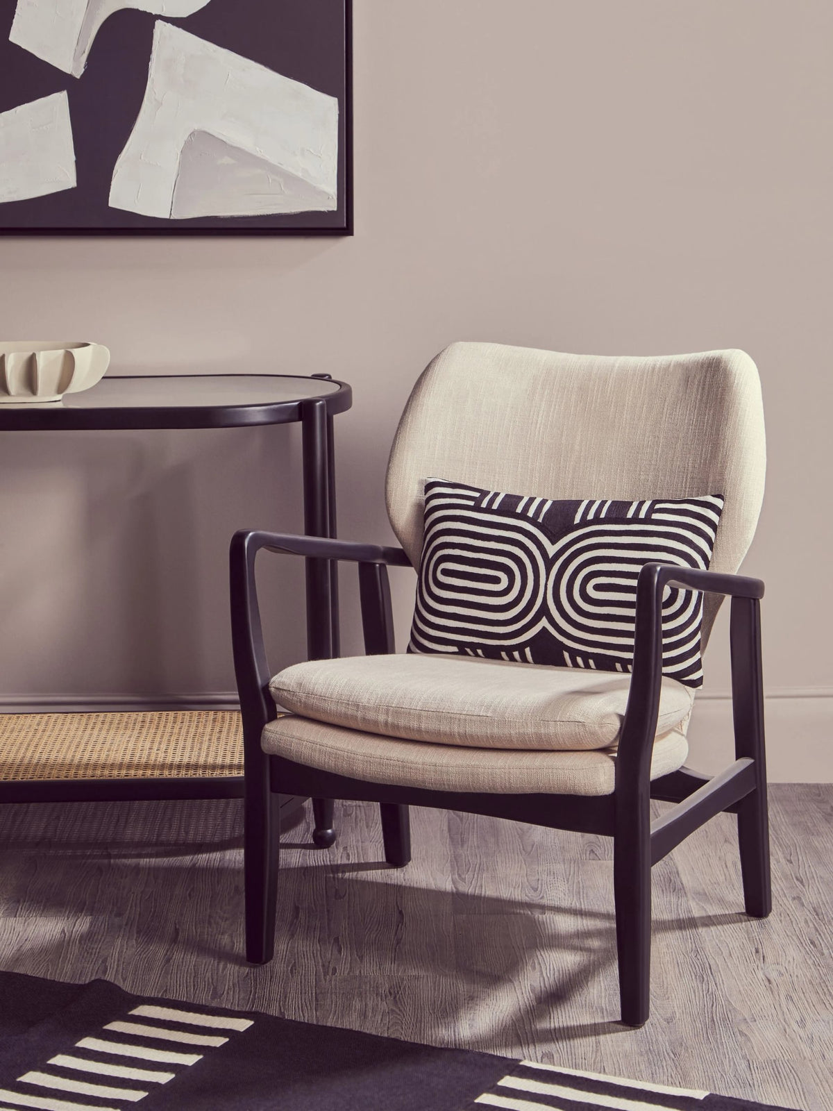 Fasano Black White Rectangular Cushion image 2