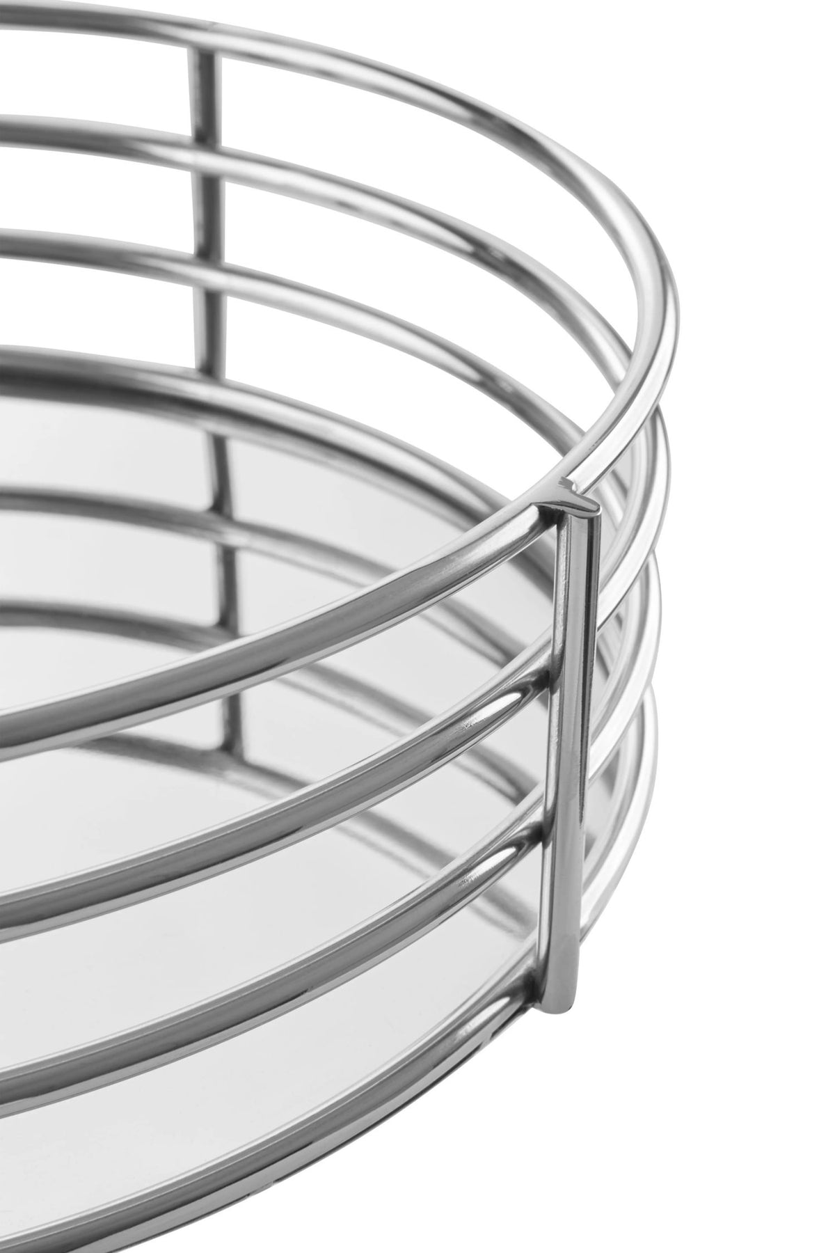 Skovde Silver Mirrored Round Tray image 4