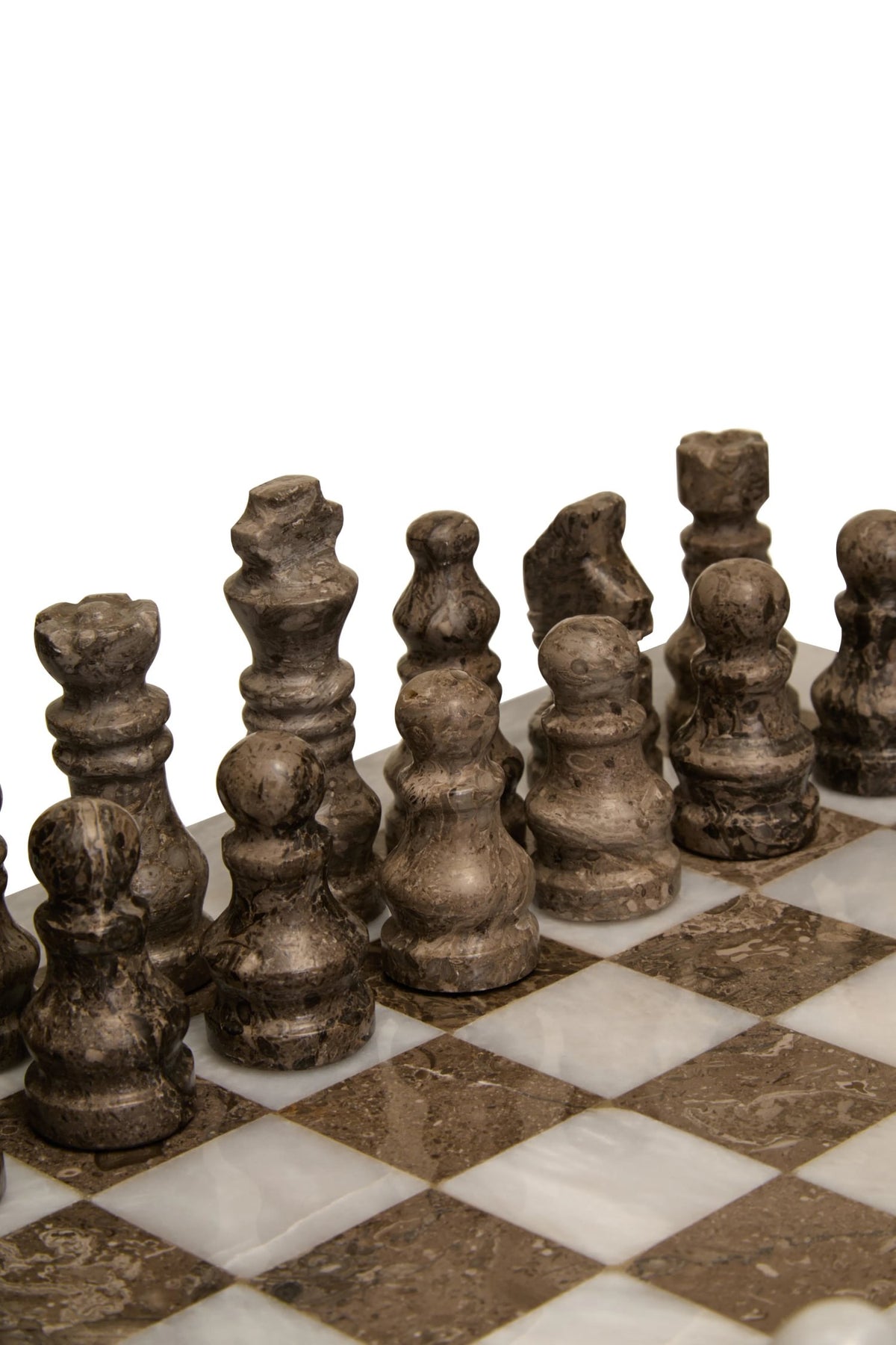 Sandnes White Grey Marble Chess Set image 6