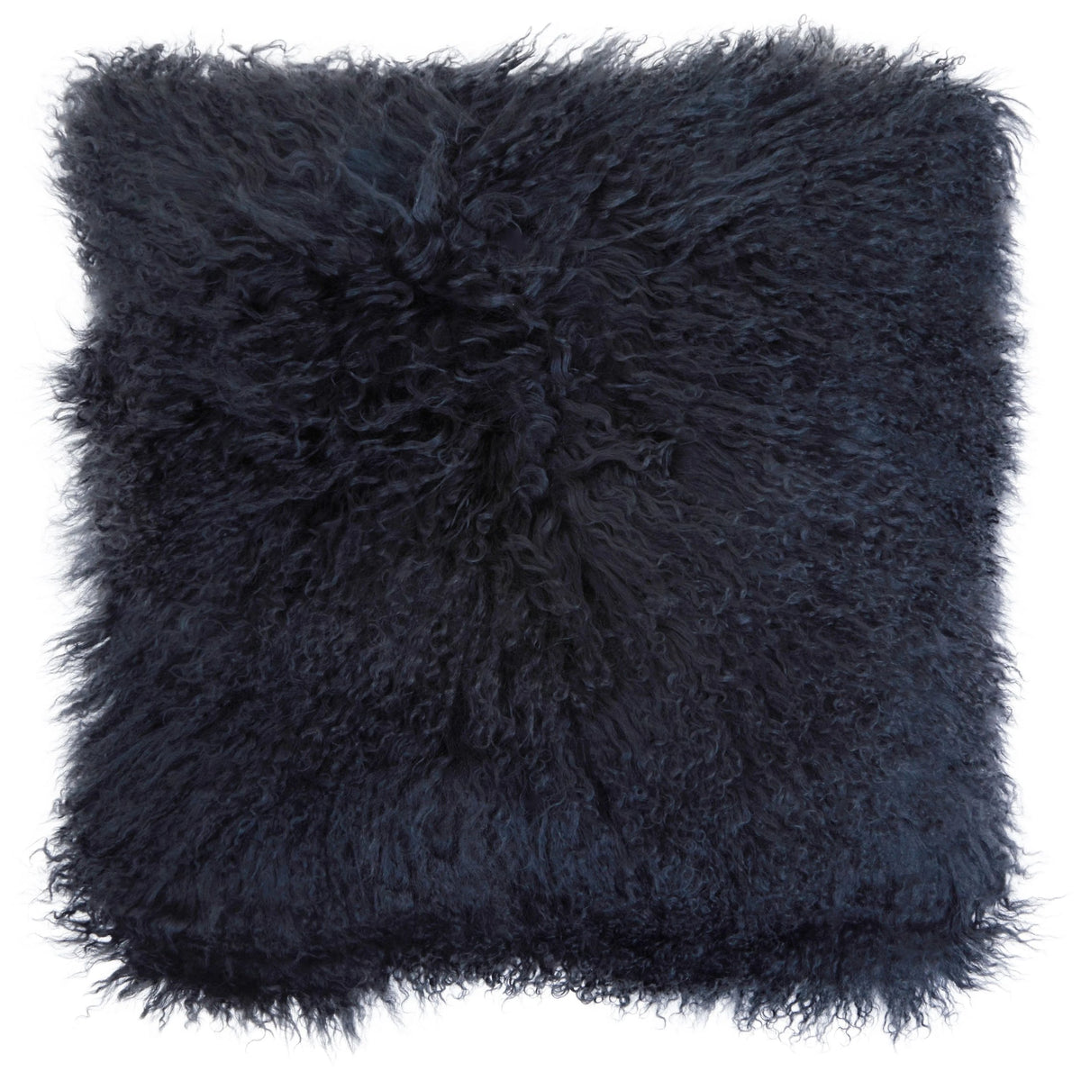 Tamworth Mongolian Fur Black Square Cushion image 1