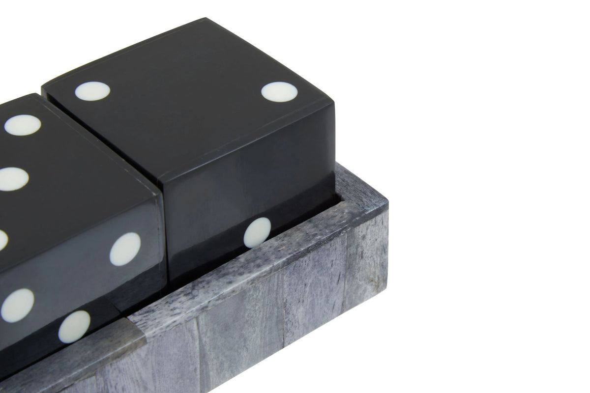 Bergamo Grey Bone Black Dice Set image 8