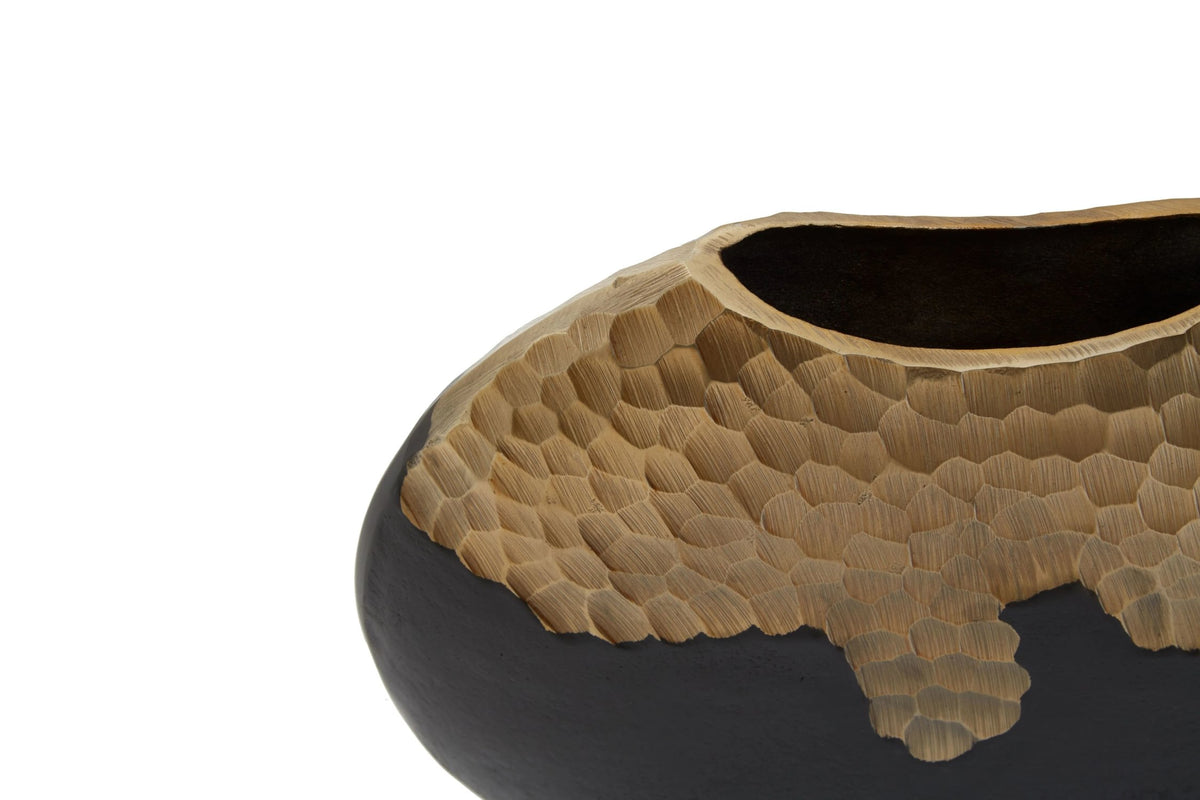 Shrewsbury Small Black Gold Round Vase