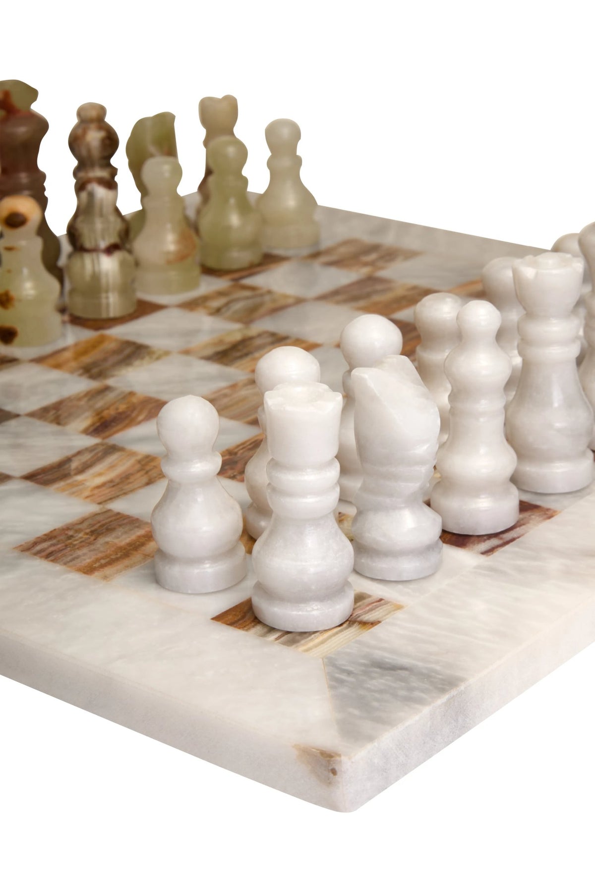 Orebro White Marble Green Chess Set image 5