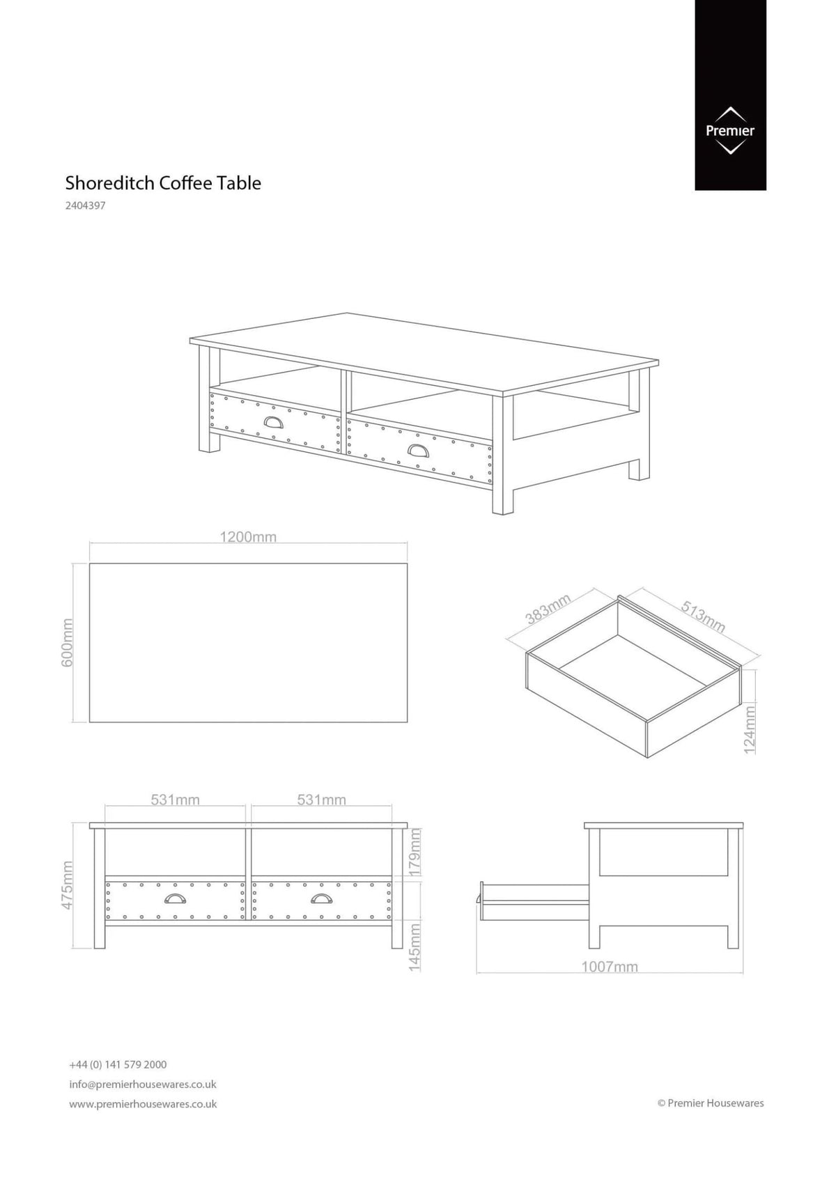 Wiltora Natural Wooden Coffee Table image 4