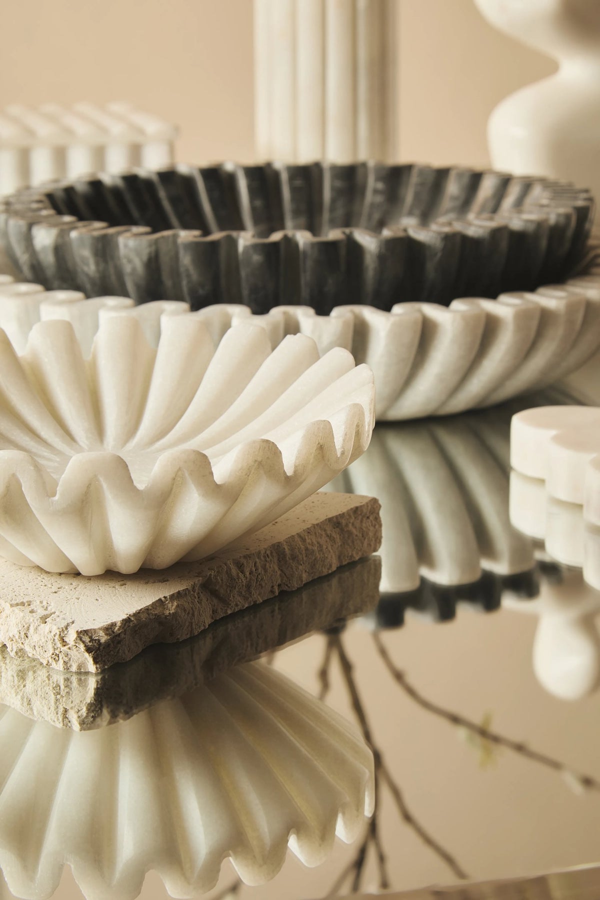Orquin Grey Marble Small Fluted Bowl image 12
