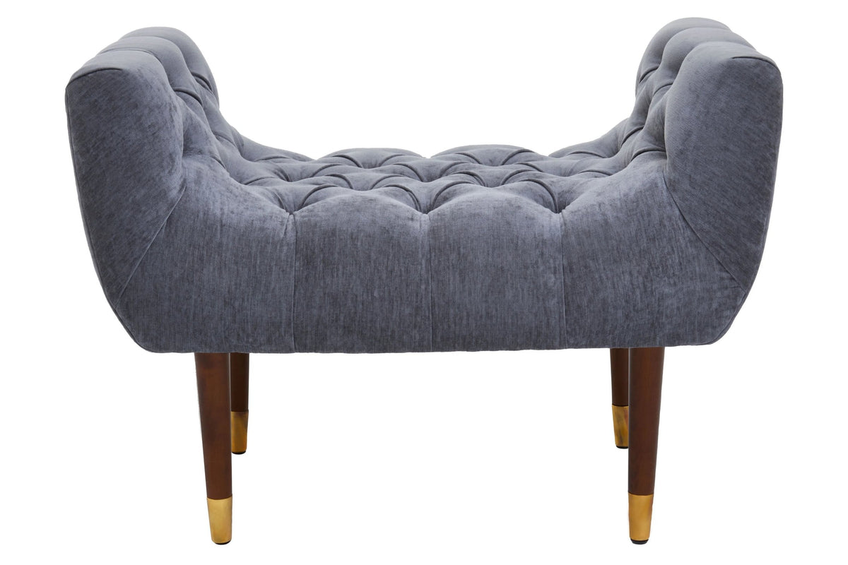 Boden Grey Chenille Stool