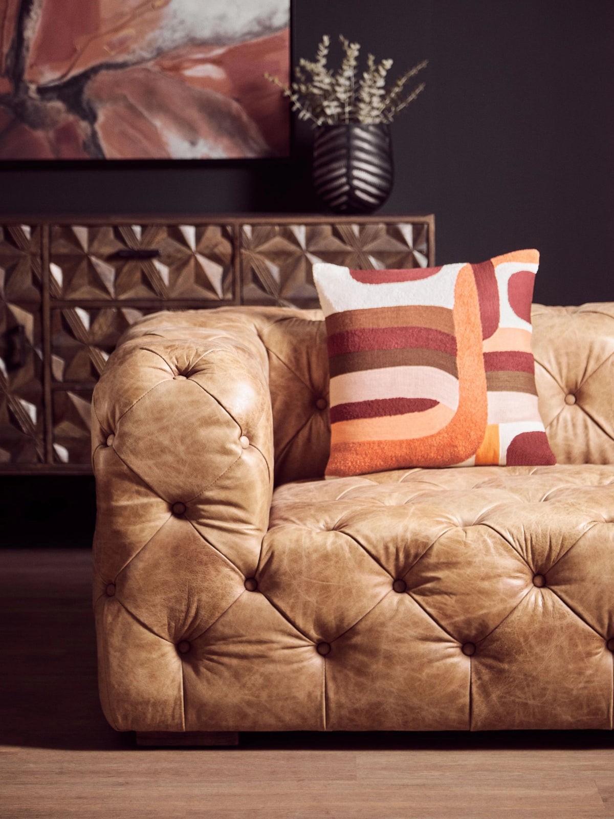 Surrey Multi Brushstroke Square Cushion image 2