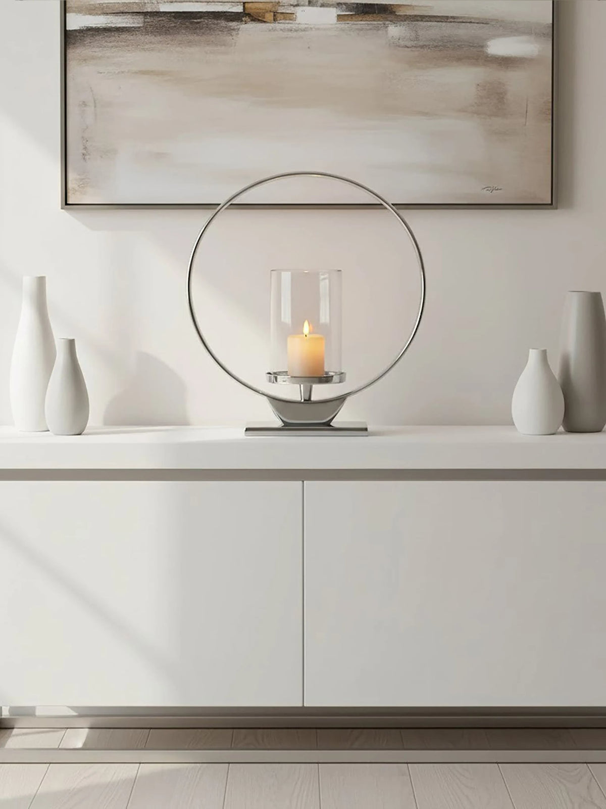 Dunstable Medium Silver Candle Holder image 8