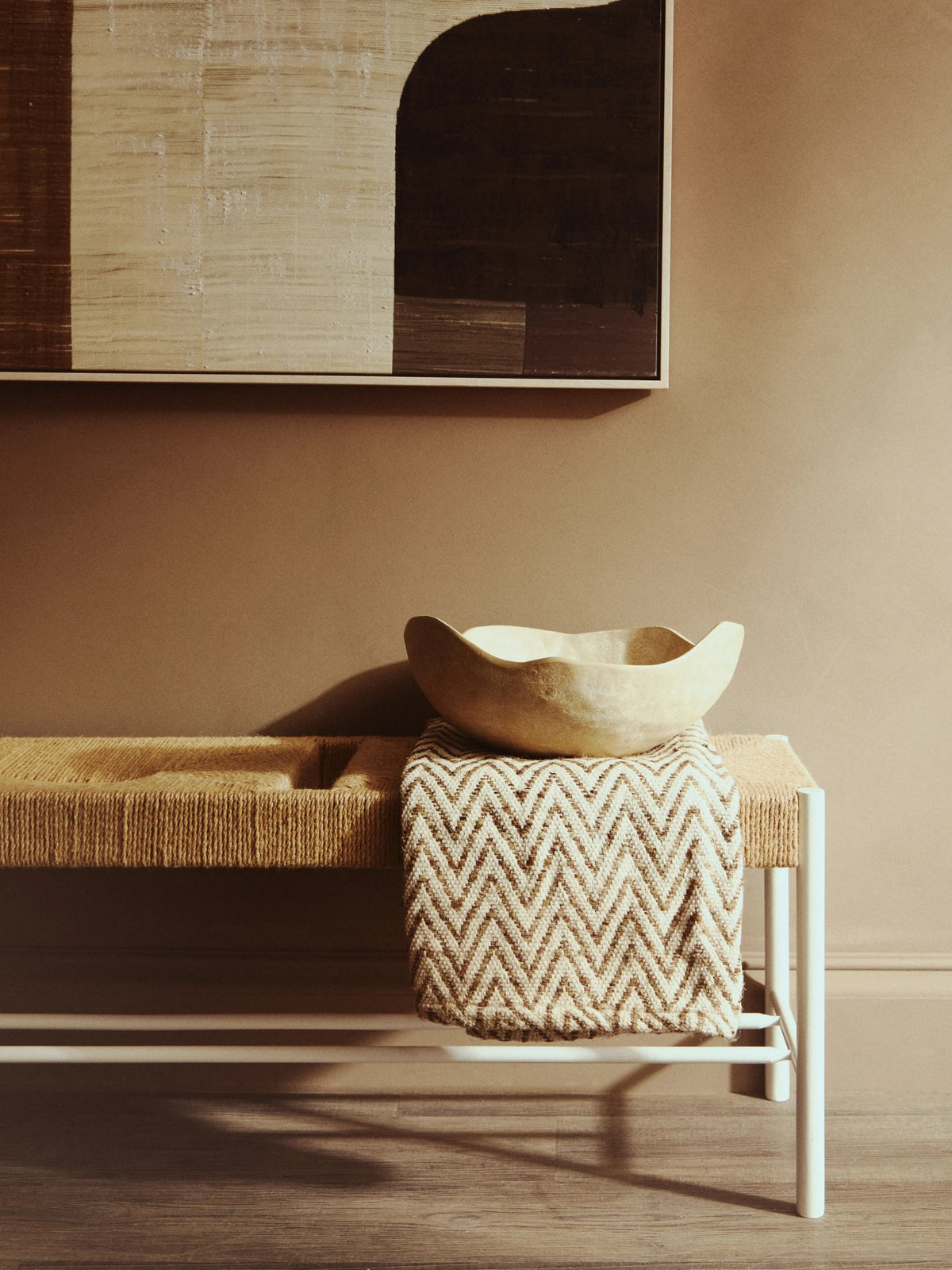 Kettering Beige Whitewash Large Textured Bowl image 6