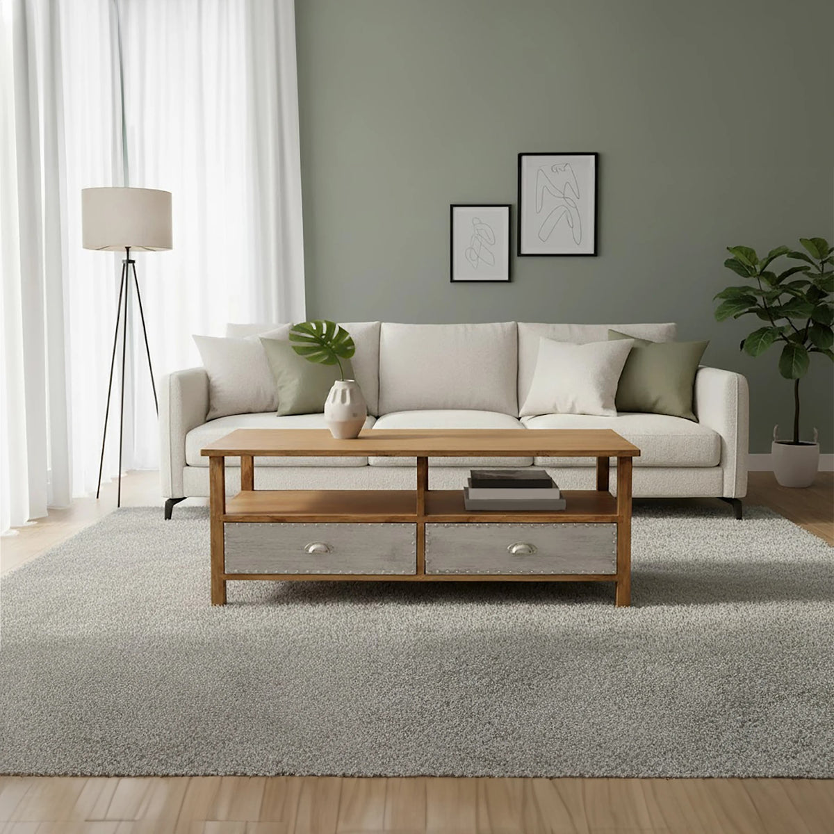 Wiltora Natural Wooden Coffee Table image 12