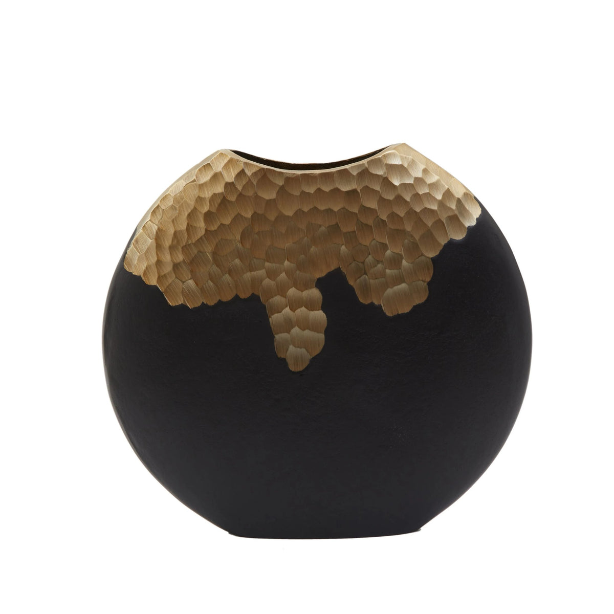 Shrewsbury Small Black Gold Round Vase