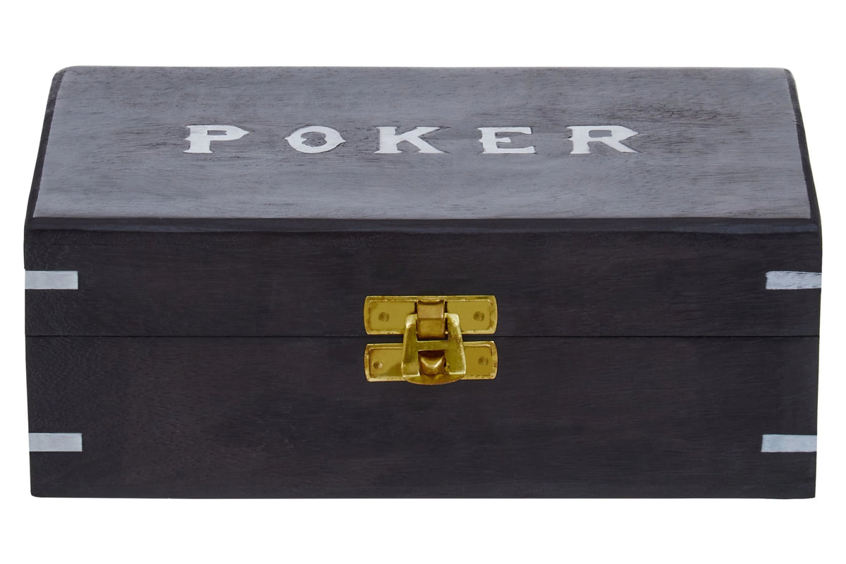 Ramsora Black Sheesham Wood Poker Set image 1