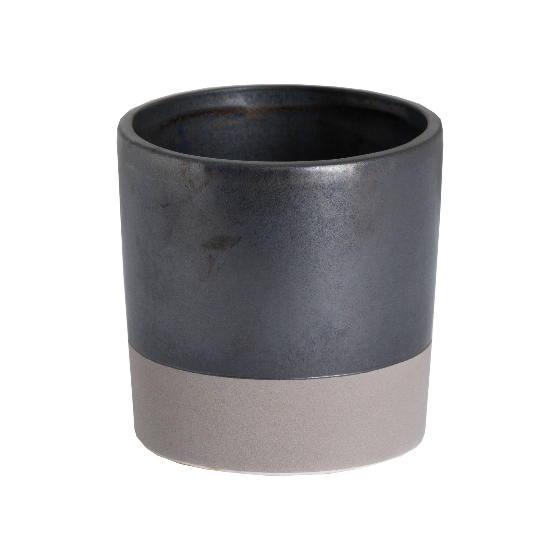 Metallic Grey Ceramic Planter