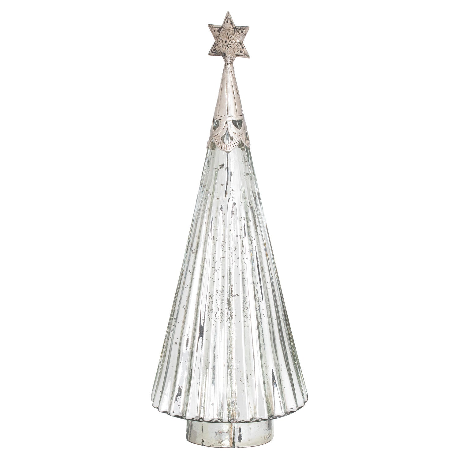 The Noel Collection Star Topped Glass Decorative Large Tree