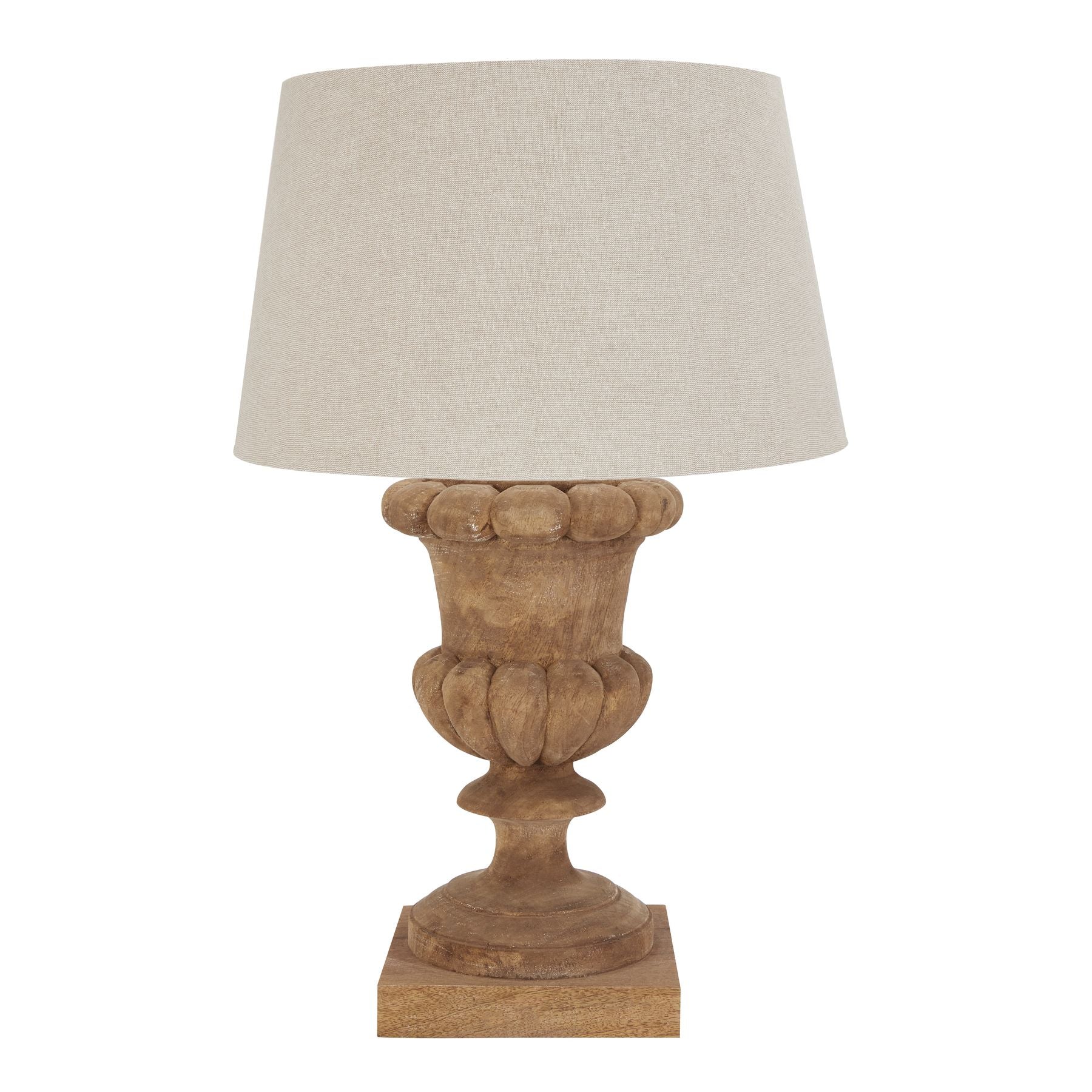 Delaney Natural Wash Fluted Lamp With Linen Shade