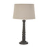 Delaney Grey Bead Candlestick Lamp With Linen Shade