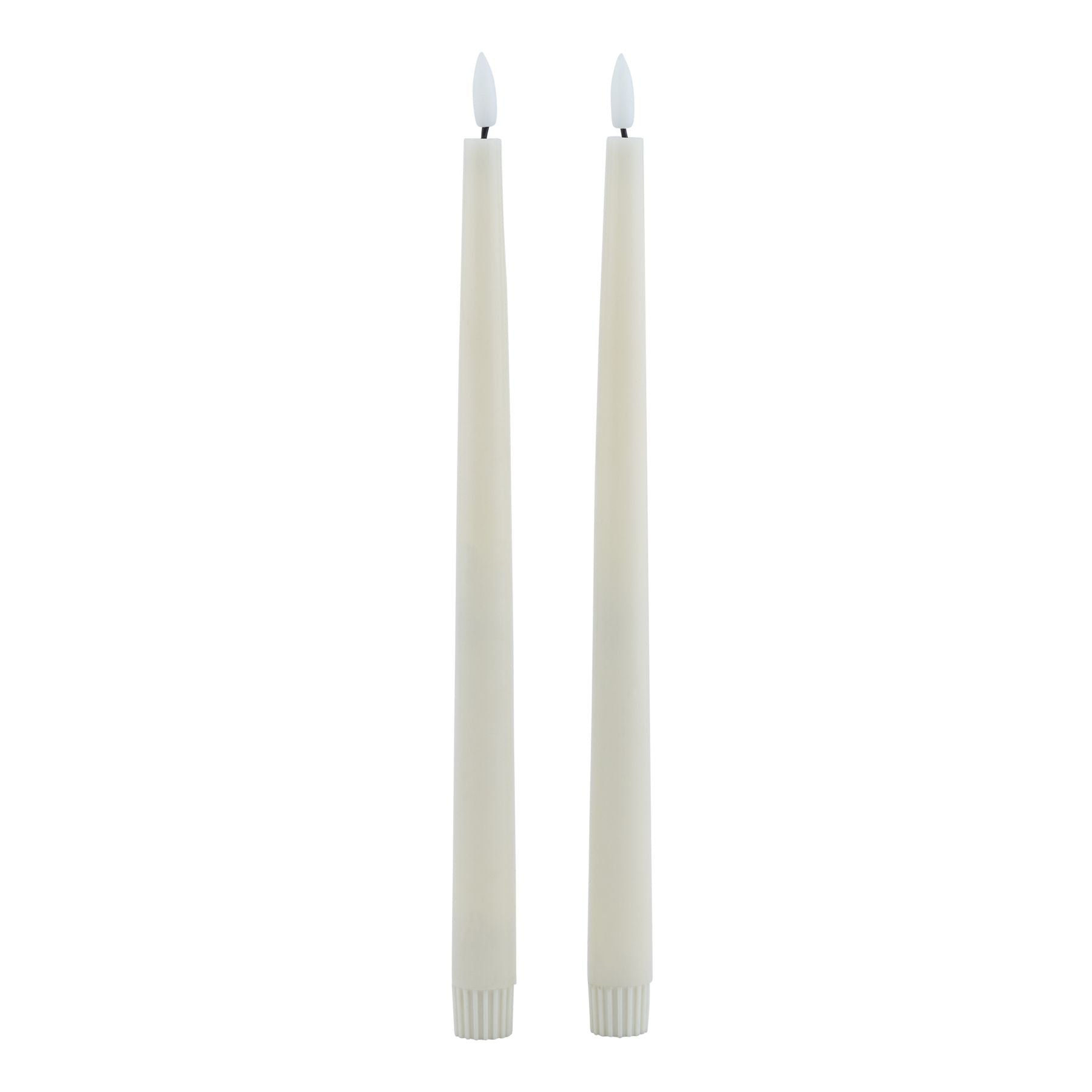 Luxe Collection S/2 Taupe LED Wax Dinner Candles