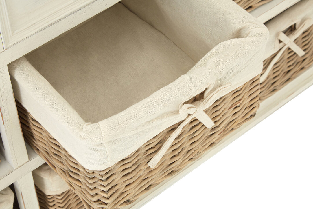 Benevento Cabinet With 6 Willow Baskets