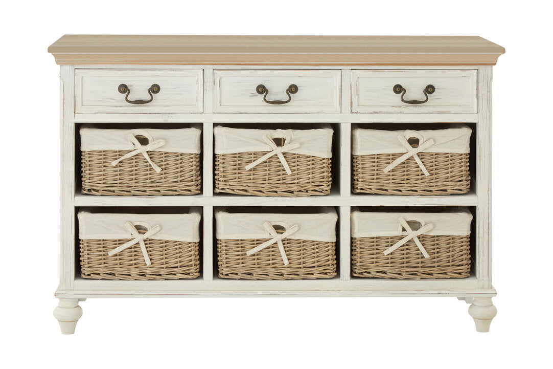 Benevento Cabinet With 6 Willow Baskets