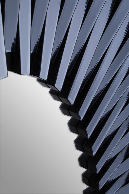 Como Grey Sunburst Wall Mirror