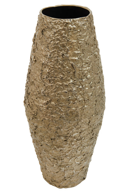 Dorra Large Gold Textured Metal Vase