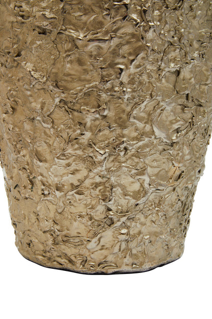 Dorra Large Gold Textured Metal Vase