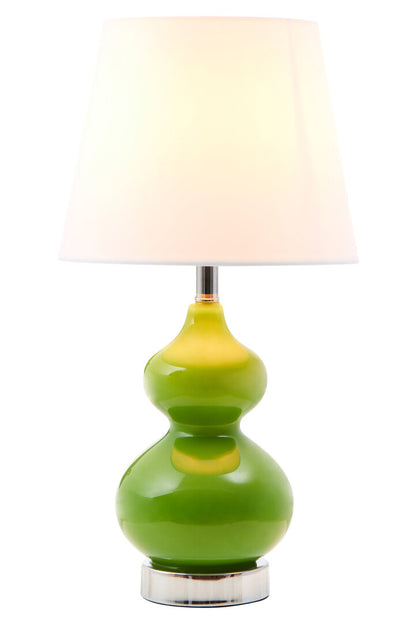 Elinello Light Green Glass Table Lamp with Chrome Base