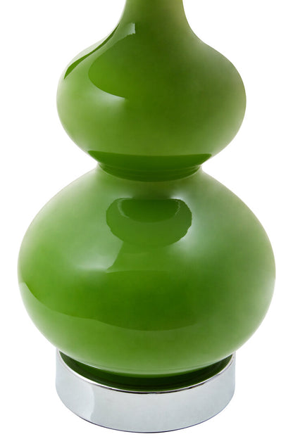 Elinello Light Green Glass Table Lamp with Chrome Base