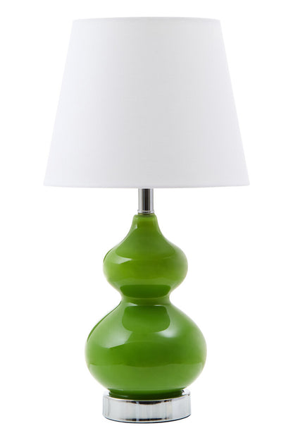 Elinello Light Green Glass Table Lamp with Chrome Base