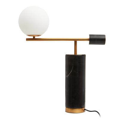Elizetta Black Marble Table Lamp With White Shade